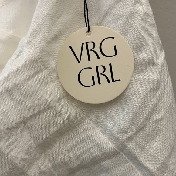 White Linen Mini Dress - VRG GRL - Picture 4 of 6